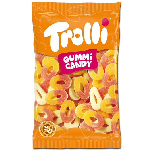 Trolli Pfirsichringe, Fruchtgummi, 1 kg Beutel