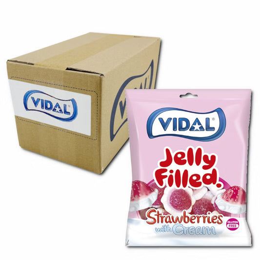 Vidal Strawberries with Cream, Fruchtgummi, 14 Beutel je 85g Bild 1