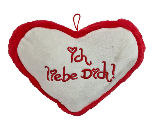 Herz rot-beige "Ich liebe dich" Kissen 41x32cm