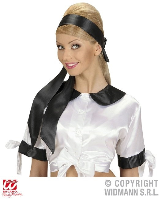 Haarband / Gürtel aus Satin schwarz ca 152cm