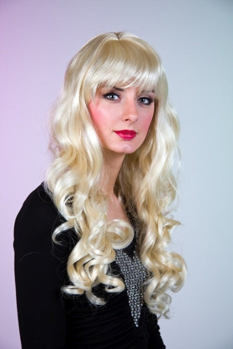 Emilia: Langhaarperücke mit Pony, blond