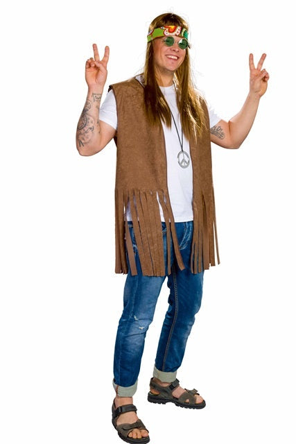 Hippie-Weste für Herren, braun Größe: XL