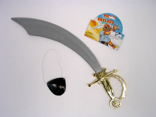 Piratensäbel, ca. 48 cm, und Augenklappe