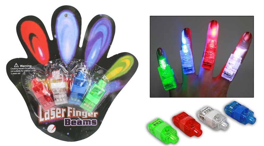LED Fingerlampe 4er Set sortiert auf Karte, 16,5x15,5 cm