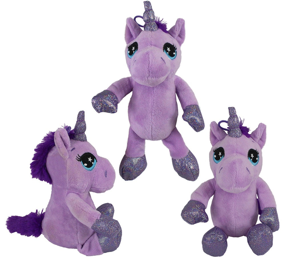 Einhorn lila mit Schlenkerbeinen, ca. 25 cm, weich und kuschelig