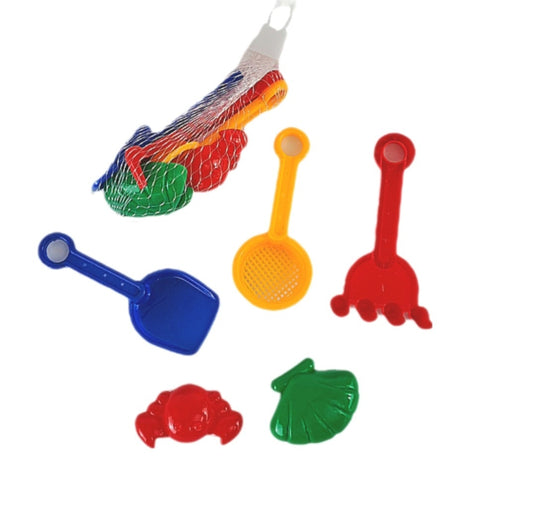 5-teiliges Sandspielzeug-Set mit Eimer, Schaufel und Förmchen
