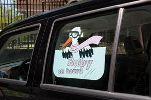 Fensteraufkleber Mädchen ,Baby on board, - ca 35x29cm