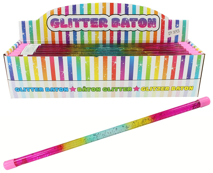Glitzer Stab regenbogenfarben ca 45,5 cm lang Ø ca 2 cm