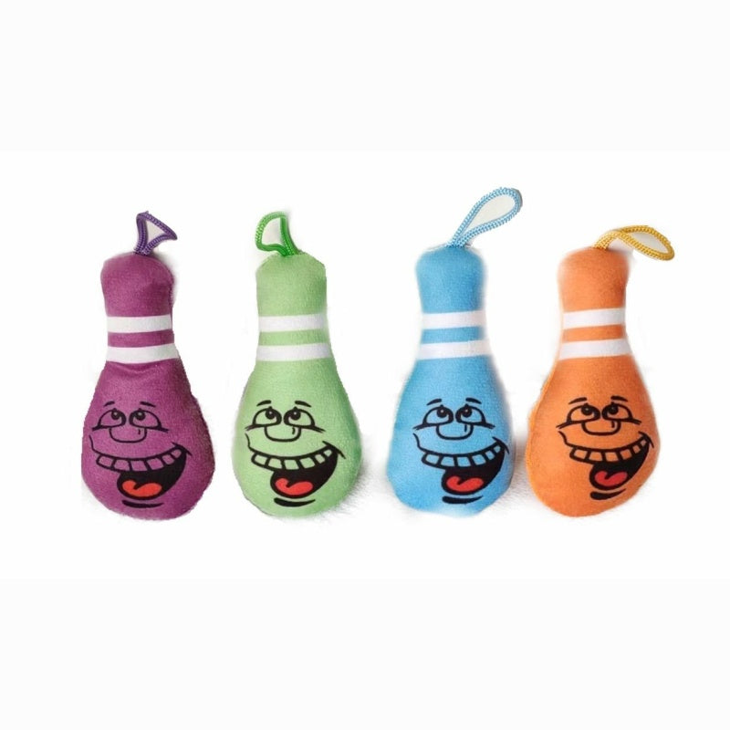 Plüsch Bowling Pin, 4 Farben, ca. 11 cm, sortiert