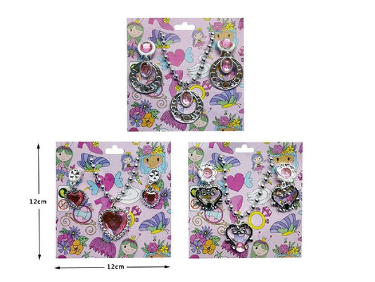 Schmuckset 3-fach - Ohrringe und Kette auf Karte ca 12x12cm