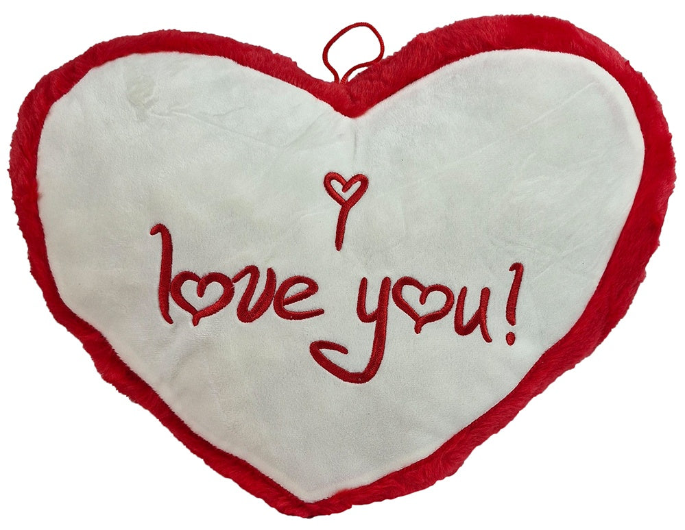 Herz Kissen rot beige "I love you" 31x23cm dekorativ und weich