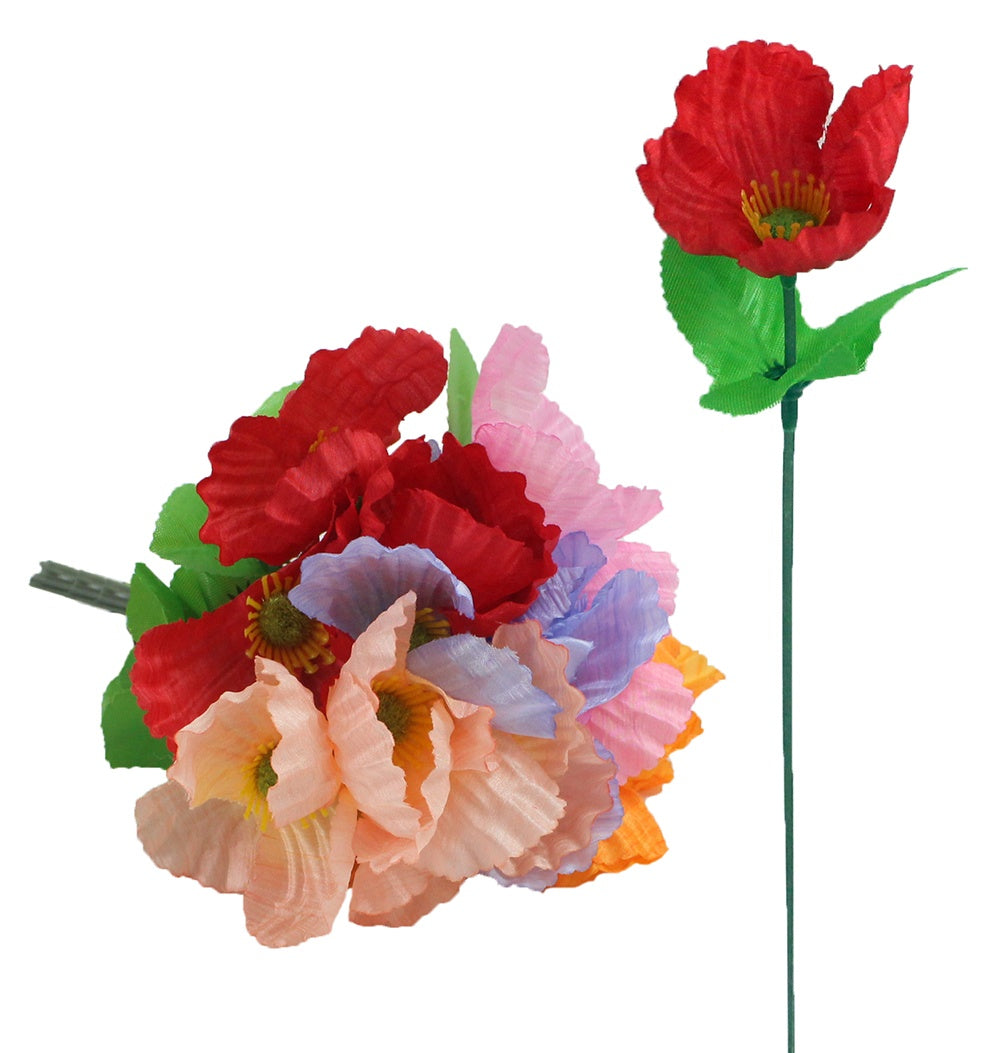Klatschmohn 5 Farben sortiert ca 26cm