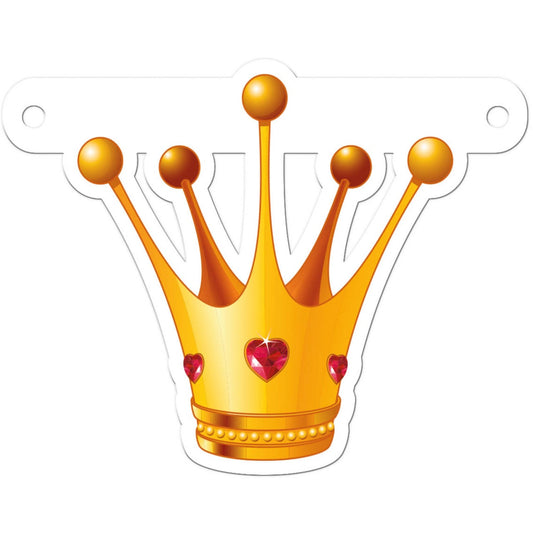 Prinzessin Krone Banner Girlande mit Buchstaben, 14x11 cm
