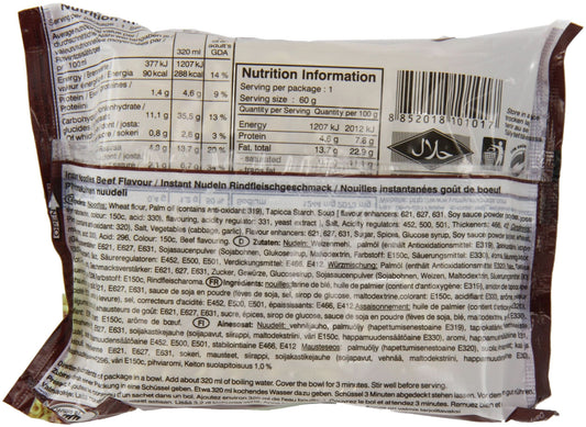 YumYum Instant Nudeln mit Rind (Beef) Geschmack - 1 x 60 g