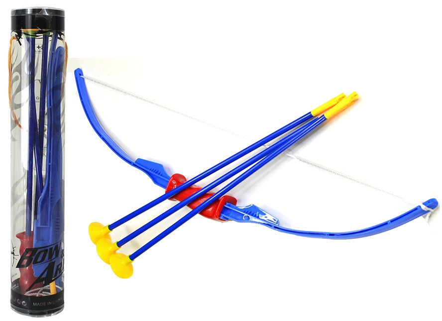Pfeil und Bogen Bogen (70 cm) und 3 Pfeile, in Dose ca 44 cm zum Zusammenbauen