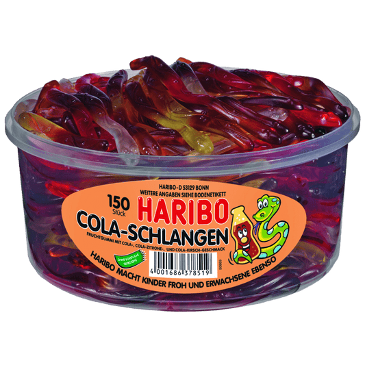 Haribo  Cola-Schlangen  150 Stück in der Dose