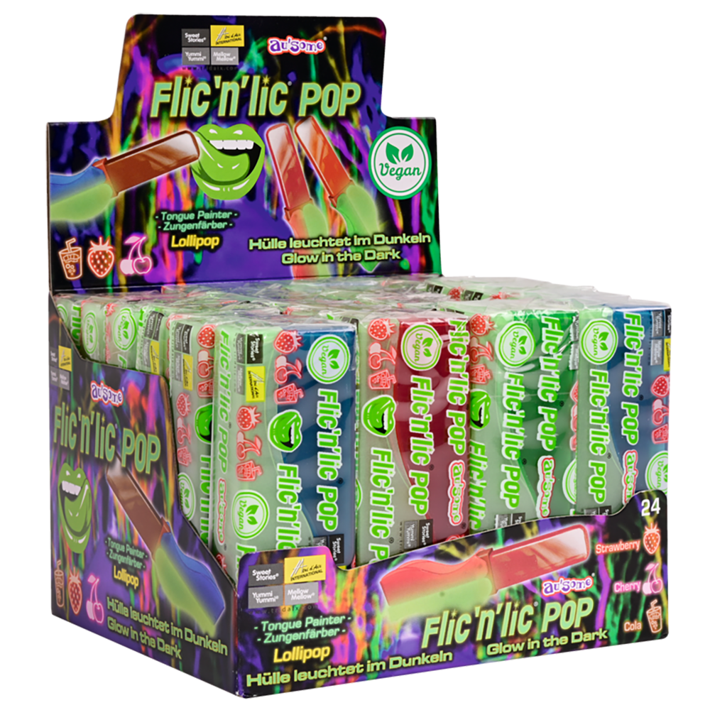 au’some Flic’n’ Lic Pop Glow in the Dark 24 Stück im Karton