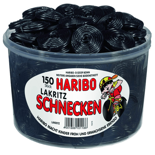 Haribo  Lakritz Schnecken  150 Stück in der Dose