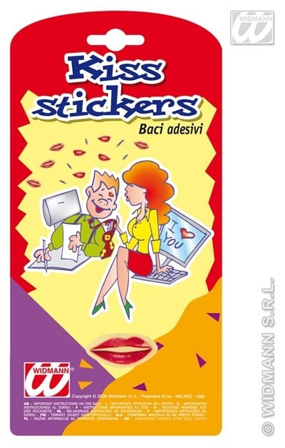 Sticker - 4 Kusssticker auf Karte ca 12x23cm