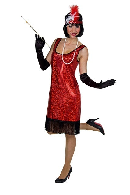 Charleston-Kleid, rot Größe: 50/52