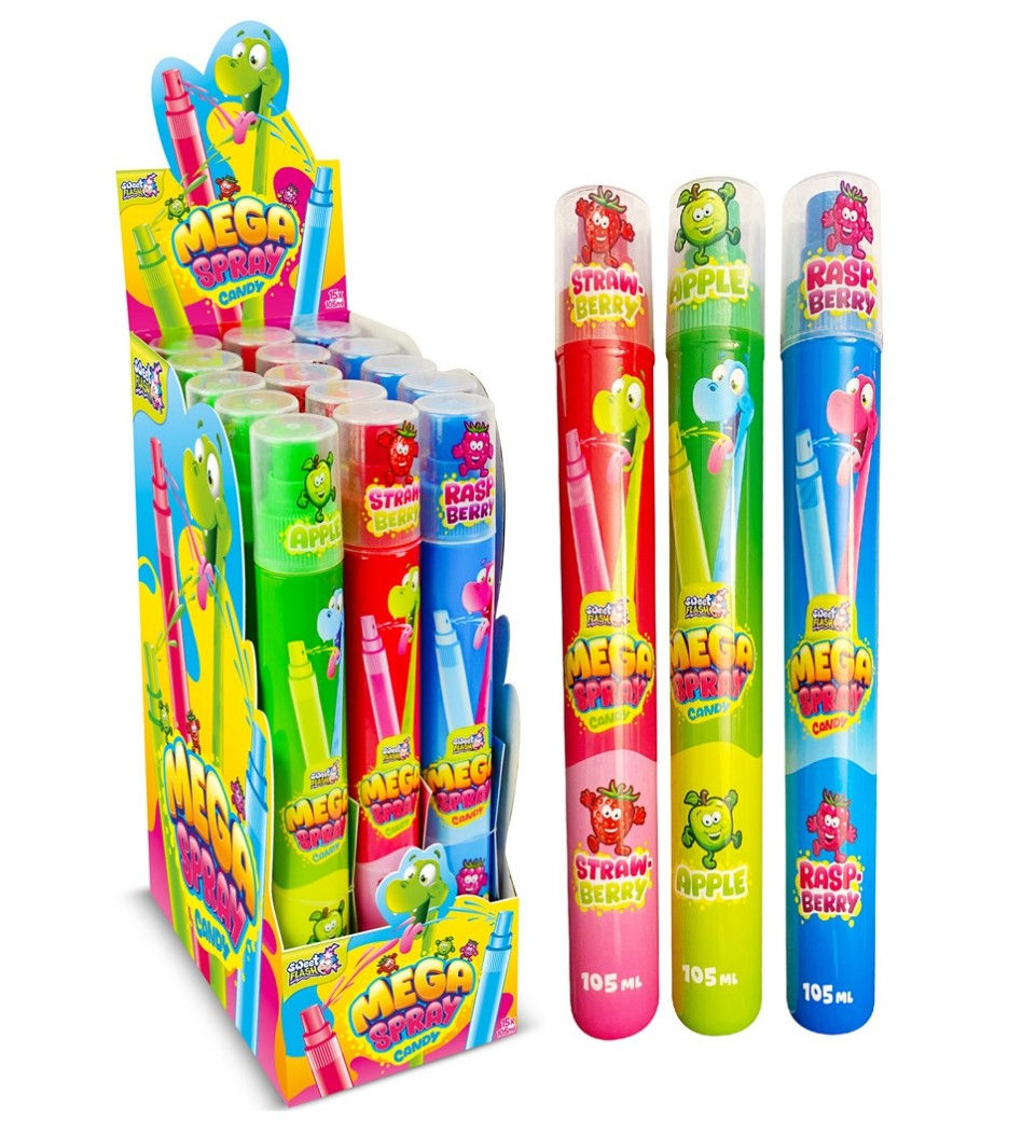 Alex Sweets GmbH Sweet Flash Mega Candy Spray XXL – 15 Stück | 105 ml