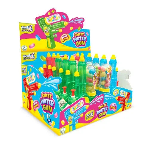 Alex Sweets GmbH Sweet Flash Wasserpistole mit Jellybeans – 12 Stück im Karton
