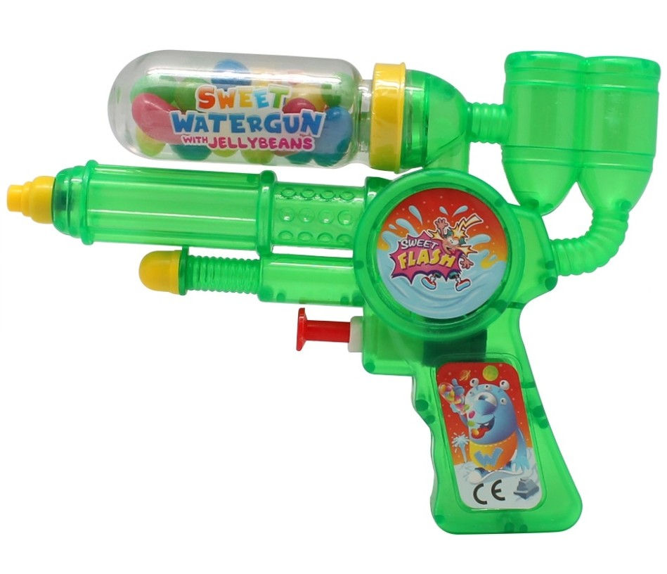Alex Sweets GmbH Sweet Flash Wasserpistole mit Jellybeans – 12 Stück im Karton