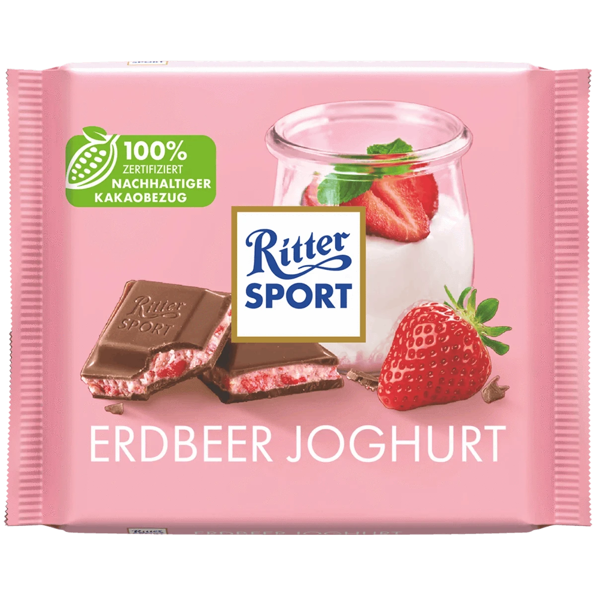 Alfred Ritter GmbH & Co. KG Erdbeer-Joghurt Schokoladen-Tafel 100g - Perfekt für unterwegs - Unterwegs in unser Lager