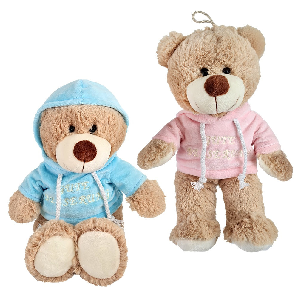 Bär mit Pulli ,Gute Besserung, 2-farbig sortiert ca 24/33cm