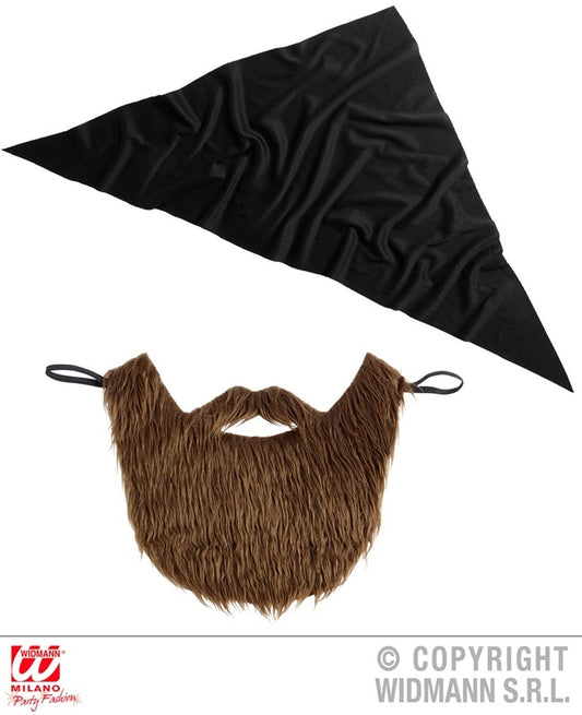 Outlaw Biker Set Bandana & Bart