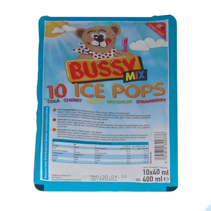 Bussy Wassereis Bussy Ice Pops Mix 10 x 40ml - Fruchtige Vielfalt