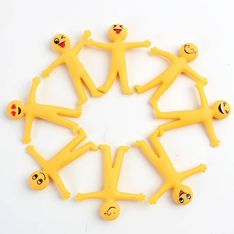 candytoys.ch 10 Stück dehnbare gelbe Figuren aus TPR, kreatives Stressabbau-Spielze