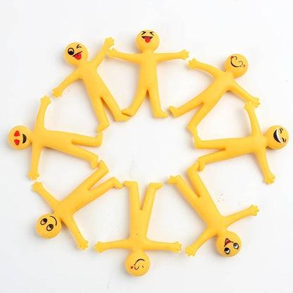 candytoys.ch 10 Stück dehnbare gelbe Figuren aus TPR, kreatives Stressabbau-Spielze