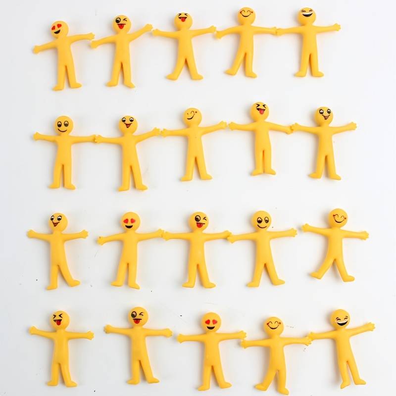 candytoys.ch 10 Stück dehnbare gelbe Figuren aus TPR, kreatives Stressabbau-Spielze