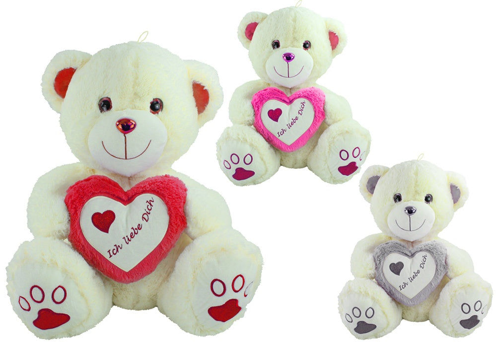 candytoys.ch Bär Herzbär 3-fach sortiert grau/pink/rotca 60cm überwiegend rot candytoys.ch Switzerland