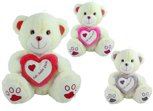candytoys.ch Bär Herzbär 3-fach sortiert grau/pink/rotca 60cm überwiegend rot candytoys.ch Switzerland
