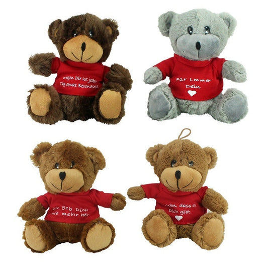 candytoys.ch Bär mit rotem T-Shirt 4-fach sortiert - sitzend ca 20cm candytoys.ch Switzerland