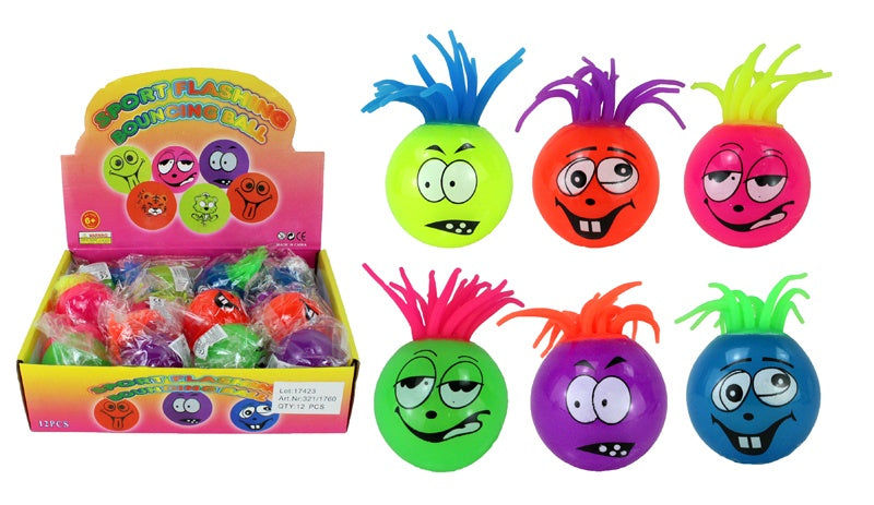 candytoys.ch Ball 6-fach sortiert mit Gesicht und Licht - ca 55/90 mm candytoys.ch Switzerland