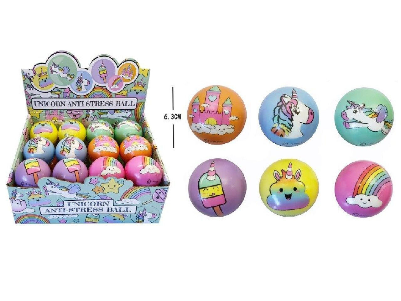 candytoys.ch Ball Antistressball Einhorn 6-fach sortiert ca 60 mm candytoys.ch Switzerland