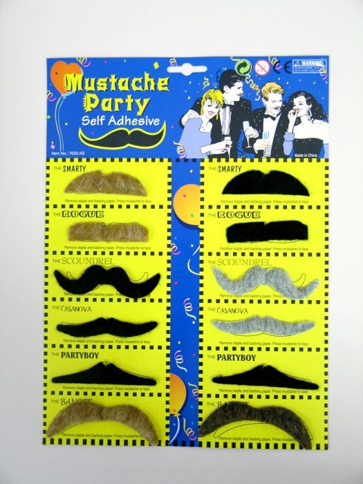 candytoys.ch Bartkarte mit 12 Schnurrbärtchen, sortiert candytoys.ch Switzerland