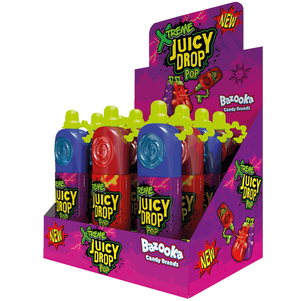 candytoys.ch Bazooka Juicy Drop Pop Xtreme Sour 12 Stück im Karton candytoys.ch Switzerland