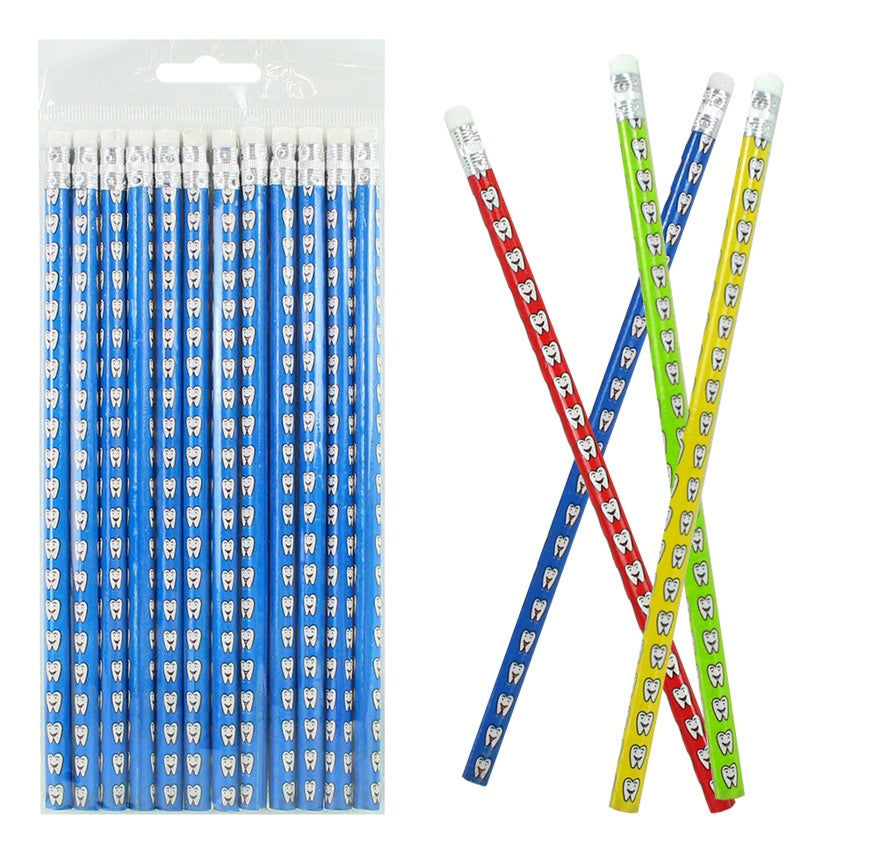 candytoys.ch Bleistift Zahnmotiv 4-fach sortiert - ca 19cm candytoys.ch Switzerland
