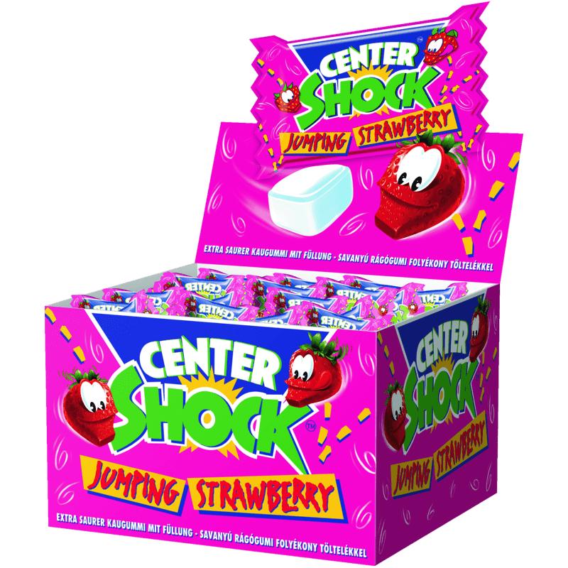 candytoys.ch Center Shock  Erdbeere  100 Stück im Karton candytoys.ch Switzerland