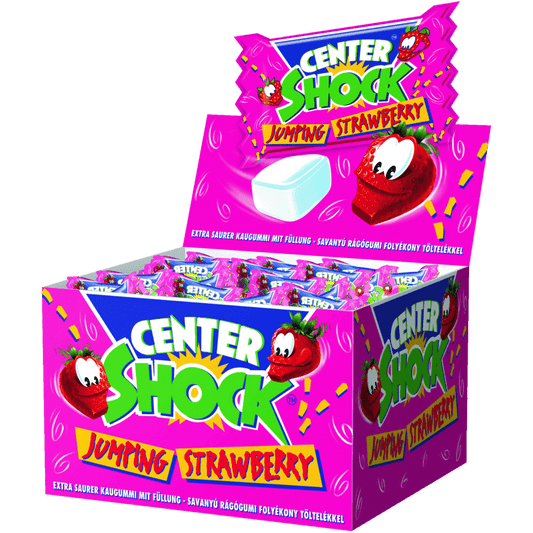 candytoys.ch Center Shock  Erdbeere  100 Stück im Karton candytoys.ch Switzerland