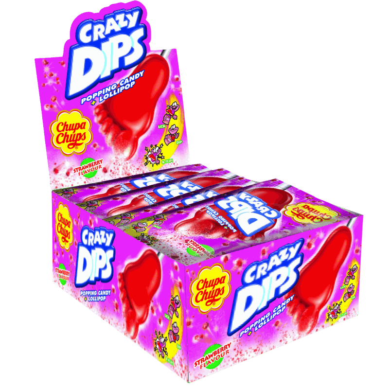 candytoys.ch Chupa Chups  Crazy Dips Erbeere   24 Stück im Karton candytoys.ch Switzerland