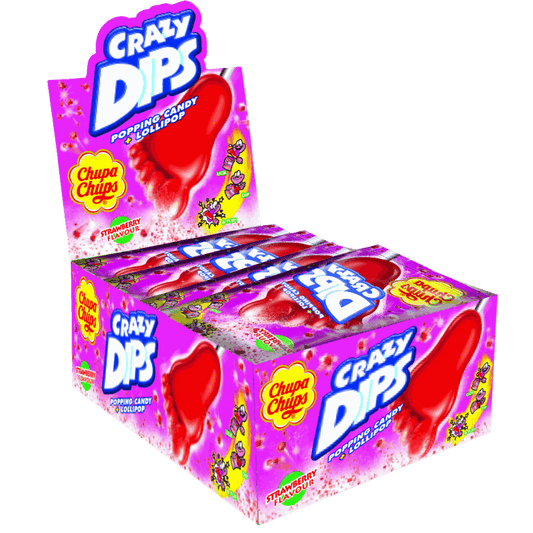 candytoys.ch Chupa Chups  Crazy Dips Erbeere   24 Stück im Karton candytoys.ch Switzerland