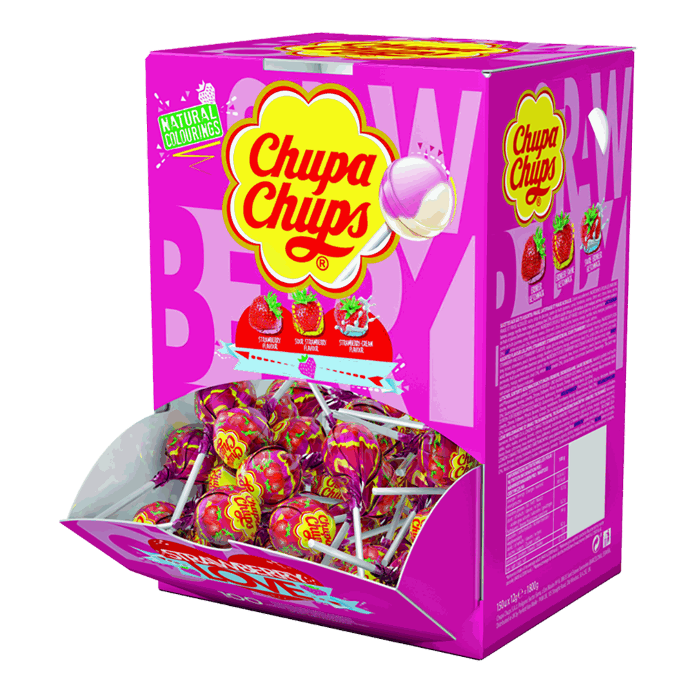 candytoys.ch Chupa Chups Strawberry Love 150 Stück im Display candytoys.ch Switzerland