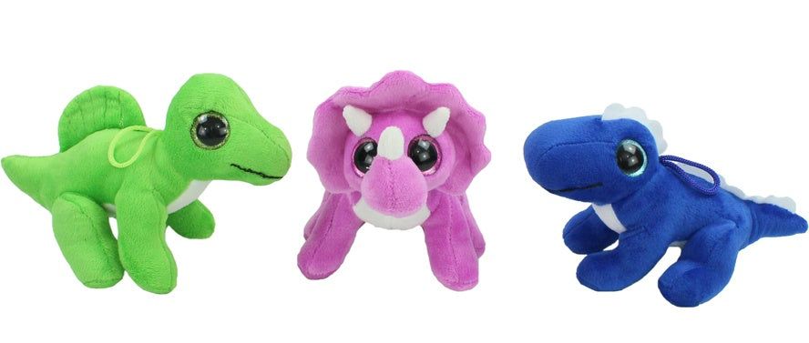 candytoys.ch Dino mit Glitzeraugen 3 fach sortiert stehend ca 20 cm