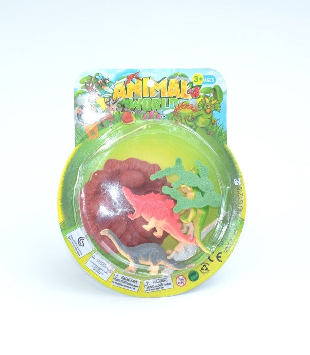 candytoys.ch Dinosaurierset mit 4 Sauriern + Zubehör auf Karte ca 17x14cm candytoys.ch Switzerland