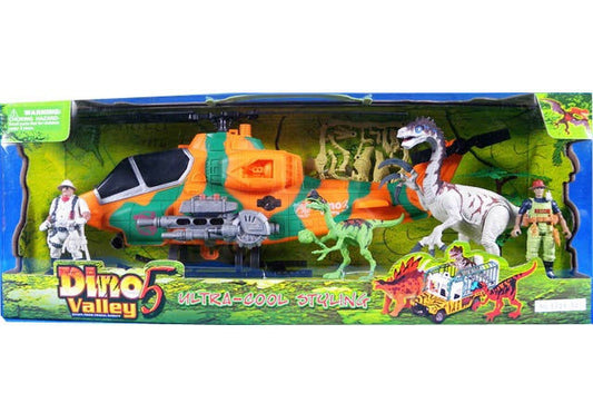 candytoys.ch Dinospielset mit Hubschrauber in Box ca 57x22x15cm candytoys.ch Switzerland